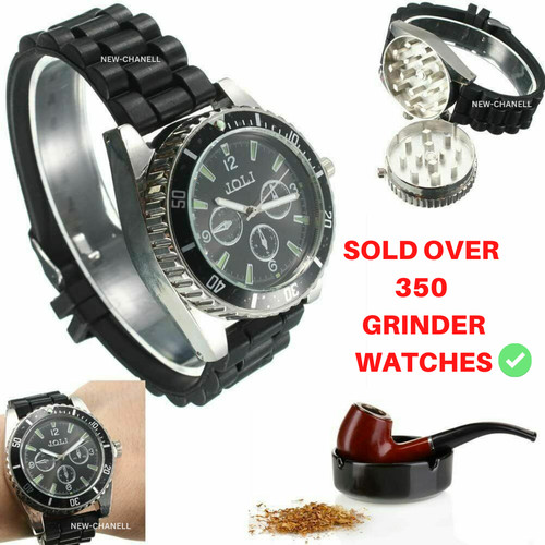 Black grinder watch metal - black,