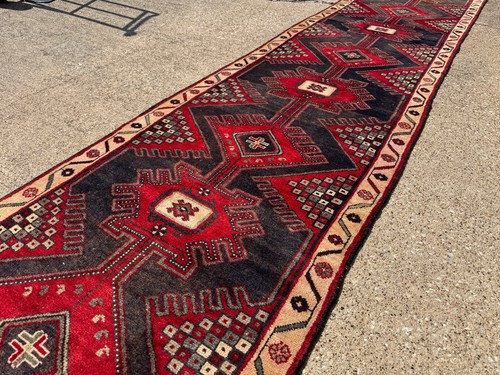 Antique heriz runner rug 2x13 - heriz,