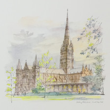 Mads Stage Salisbury Cathedral Architectural Art Print