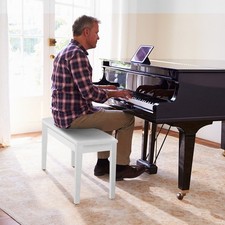 Leather piano bench - leather,