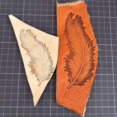 Feather leather embossing - leather,