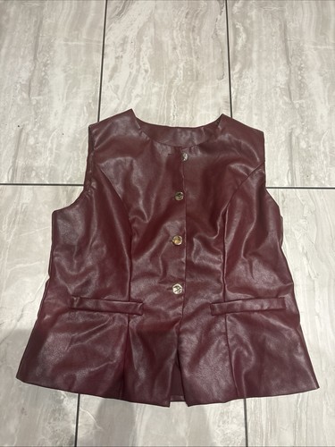 Shein women burgundy faux - shein, women's