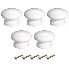 5X 34mm Dia Round Wood Knobs