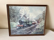 Vintage Steam Train Locomotive Framed Art Print