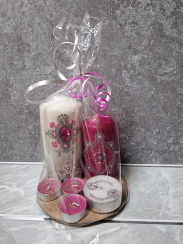Henna decorated candles - , set