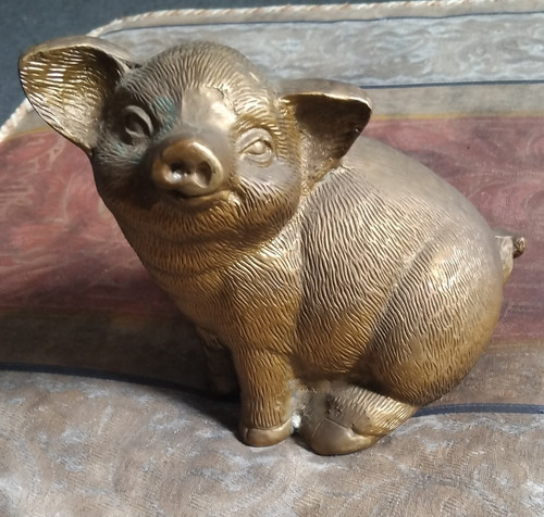 Brass pig figurine art deco - figurine,