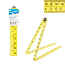 SILVERLINE 1m YARD STICK FOLDING RULER PLASTIC RULE Measure Metre 3ft P505