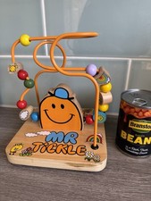 Thoip Mr Men Little Miss Mr Tickle Wooden Activity Child Abacus Bead Maze Toy