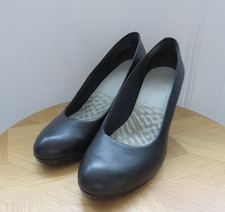 Clarks Alessie Eve Black leather court shoes heels UK 5.5 D comfort soft womens