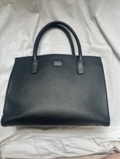 Black primark tote bag shoulder strap faux animal skin leather