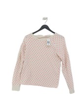 Cath Kidston Women's Jumper S Cream Cotton with Polyester Round Neck Pullover