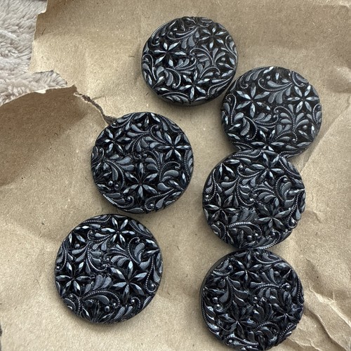 Vintage black glass round - vintage,