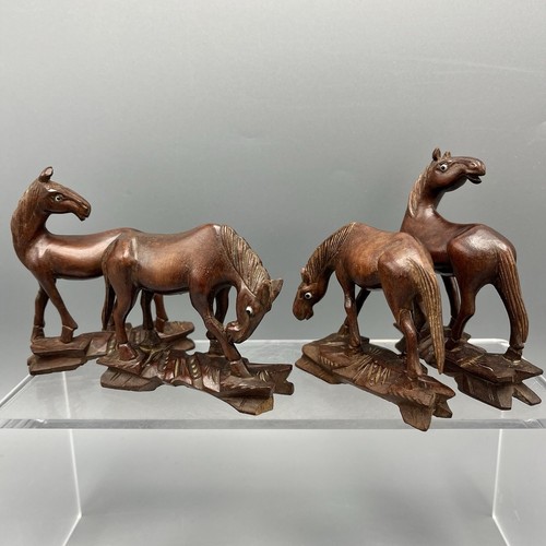 Vintage horse wooden carved - wooden,