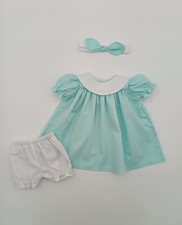 Mint Polka Dot Dress For Baby