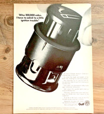 VW GOLF RELIABILITY 1980s - FRAMEABLE COLLECTIBLE ORIGINAL CLASSIC CAR ADVERT
