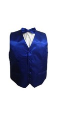 Kid Children Boy Satin Waistcoat Vest + Matching Bowtie Set For Suit Wedding