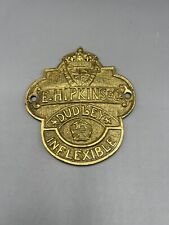 Antique Brass Safe Plaque Inflexable-E. Hipkins & Co Dudley Authentic 1900s Sign