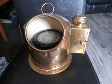 Large Sestrel Ships Compass Brass With Burner Light 
