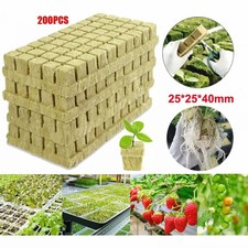 200PC Soiless Rockwool Propagation Planting Cubes SBS Seeds Cuttings Pots Garden