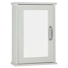 Habitat White Mirrored Bathroom Wall Cabinet Tongue Groove 1 Door 