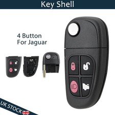 4 Button Remote Key Fob Case Shell + Flip Blade For Jaguar X-type S-type XJ XJR