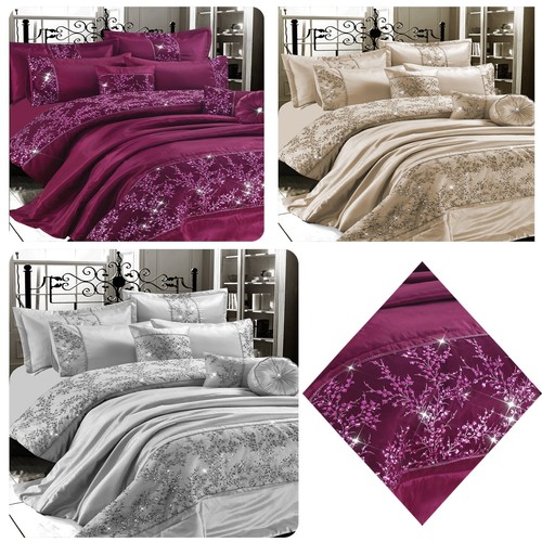 Embroidered satin silk - silk, duvet