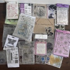 HUGE BUNDLE OF various Clear Rubber Stamps inc Desert Magic II drying book