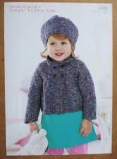 Sirdar Snuggly Tiny Tots DK Knitting Pattern 1408: Girl's Jacket & Beret: 0-7yrs