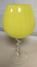 Decorative Yellow Wine Glass/