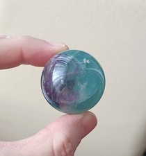 Banded Fluorite Crystal Sphere Green & Purple Banding Mineral Polished (2)