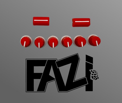 Red knobs 2xfader - 90, °knobs