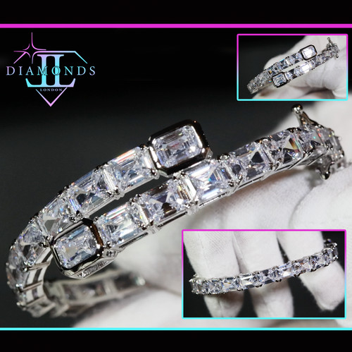 Simulated diamond bangle - simulated,