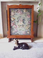 Antique Victorian Oak Tapestry Fire Guard  size 71cm x 55cm Excellent Condition