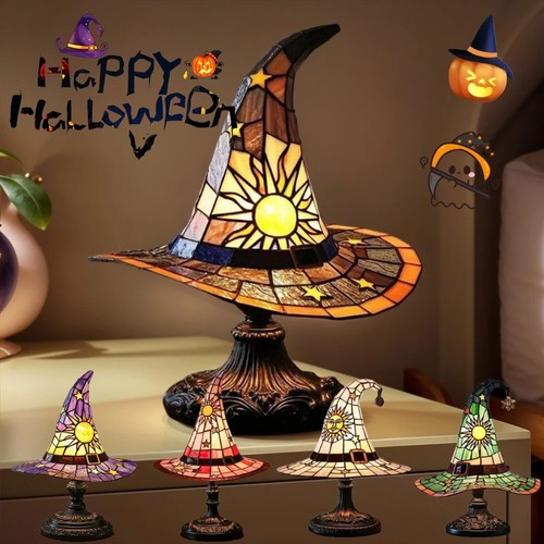 Witch hat resin lamp - witch, night