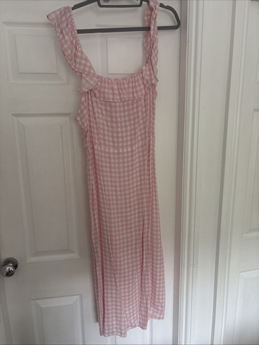 Ladies pink gingham - pink,