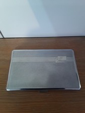 Vintage cigarette case or card holder, art deco, metal, engine turned
