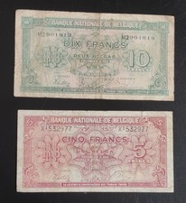 Two belgium banknotes 10 - -,