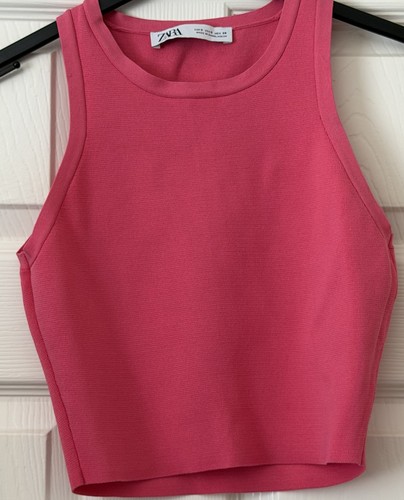 Ladies zara pink crop - pink, top