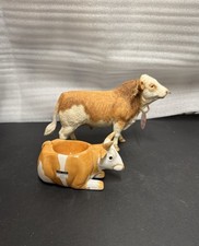 Country Artists Simmental Bull and ceramic eggcup BNIB  