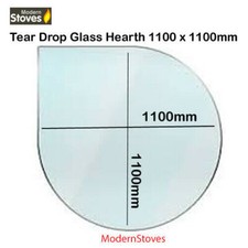 Glass Hearth Tear Drop Shape