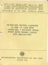 TM5-2805-200-15 Outboard Motor Model G35912 Boat Technical book US Army Postwar