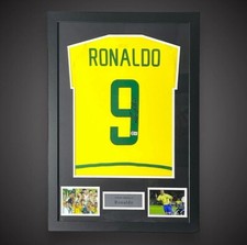Ronaldo Nazario Signed Framed Brazil Shirt New For 2023. COA Beckett Bid £325