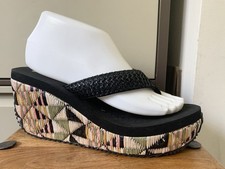 Ladies DUNLOP Wedge Memory Foam Toe Post Sandals/Mules  - Size 6 (39) 