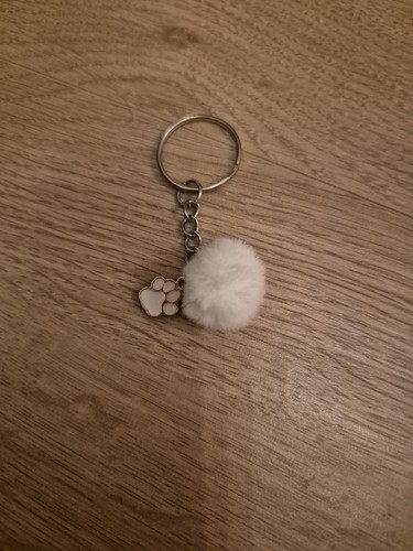 Paw print and pom - print, keyring