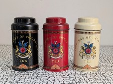 3 Vintage Retro Jacksons Of Piccadilly Tiny Tea Tins Canisters Tea Shop Display