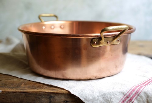 Large antique jam - large, copper
