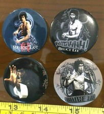 Badge Bruce Lee Martial Arts Kung Fu MMA Official x4 Badges