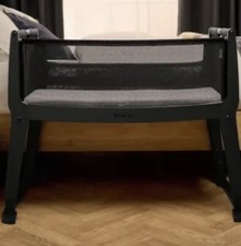 SnuzPod Studio Bedside Baby Crib On Wheels + Mattress Grey Immaculate Condition!