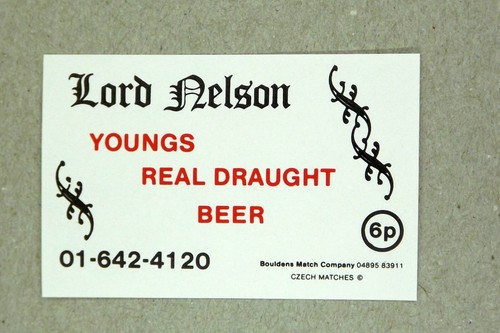 Matchbox label pub lord - matchbox, nelson