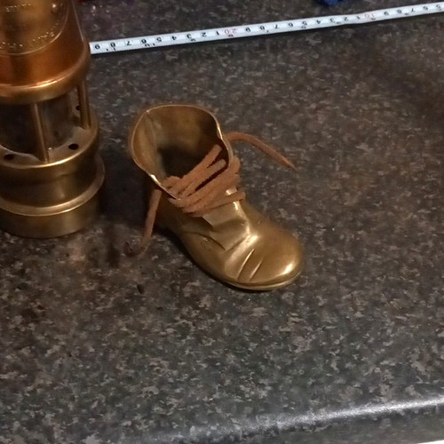Brass boot shoe figurine - boot,